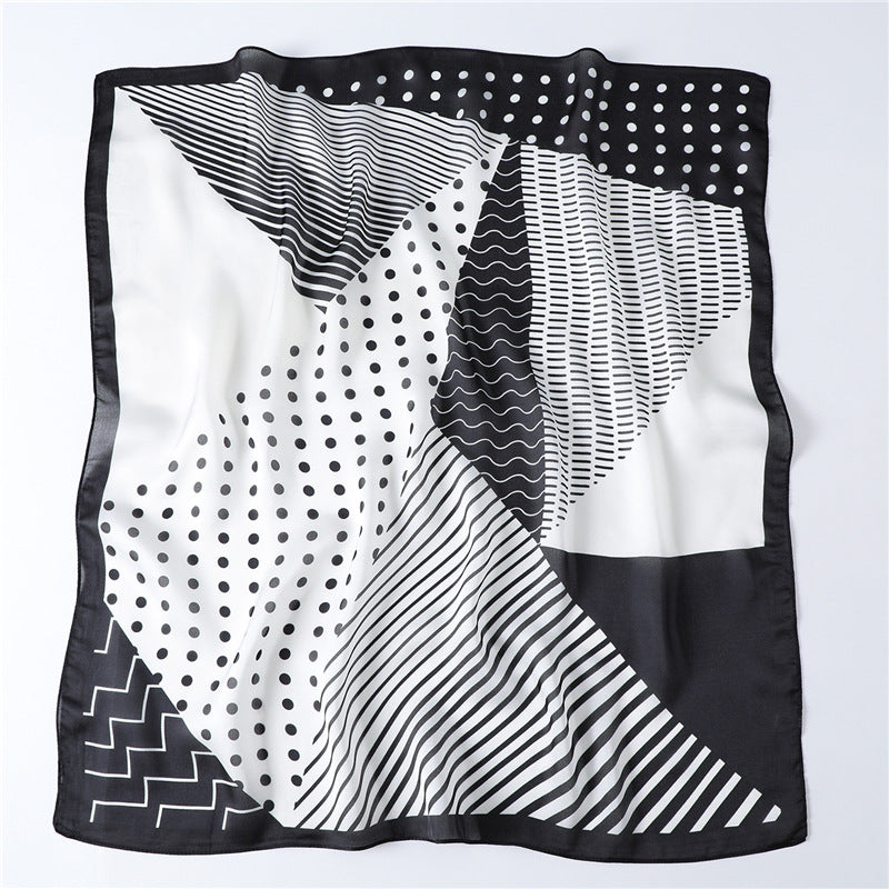 Geometric Polka Dot Scarf - Lightweight Decorative Square