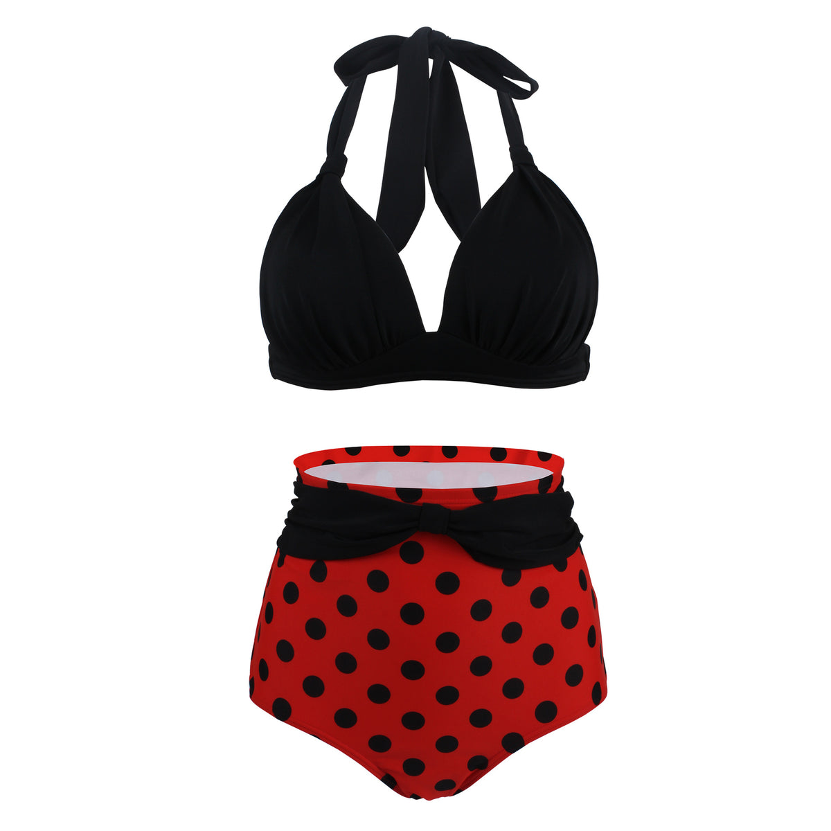 Polka dot high waist swimsuit