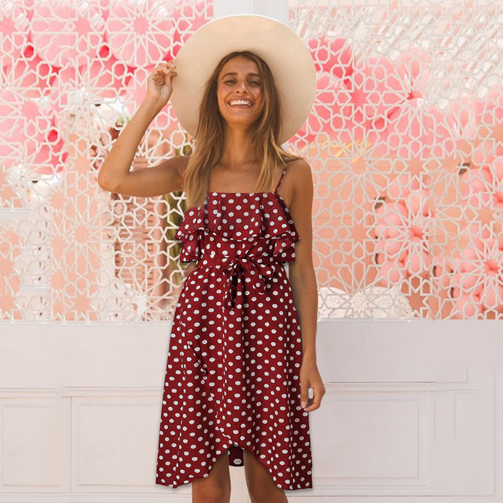 Ruffled polka dot dress
