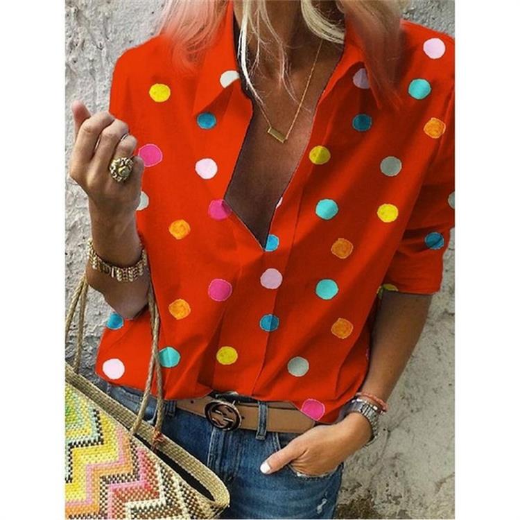 Summer Floral Breathable Polka Dot Short Sleeve Shirt