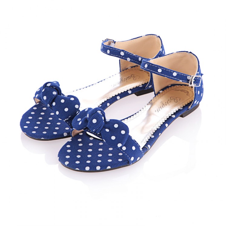 Women's Polka Dot Bow Flat Shoes