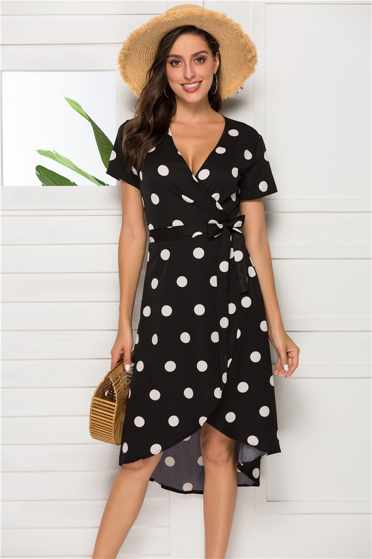 Short sleep Polka Dot Dress