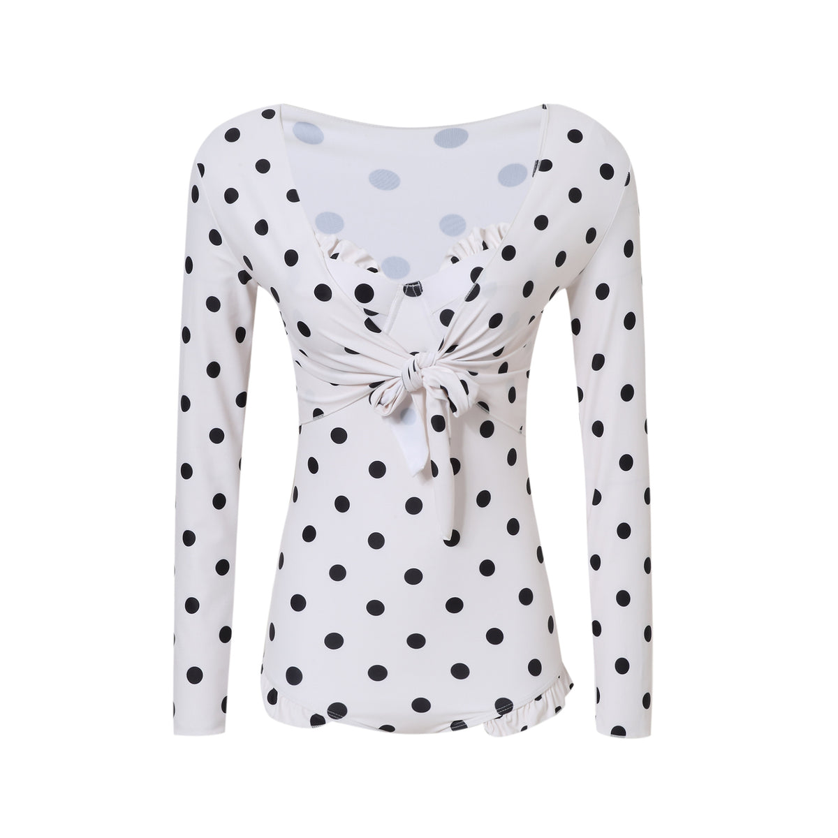 Vintage polka dot split swimsuit