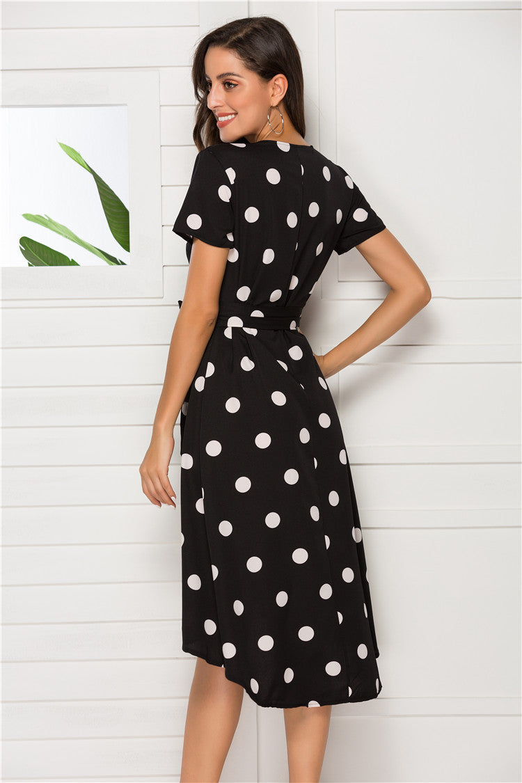 Short sleep Polka Dot Dress