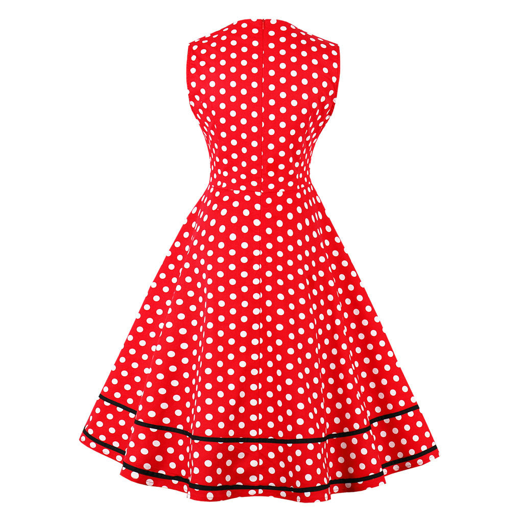 Square collar polka dot retro dress