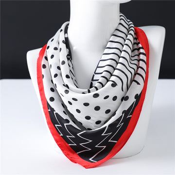 Geometric Polka Dot Scarf - Lightweight Decorative Square