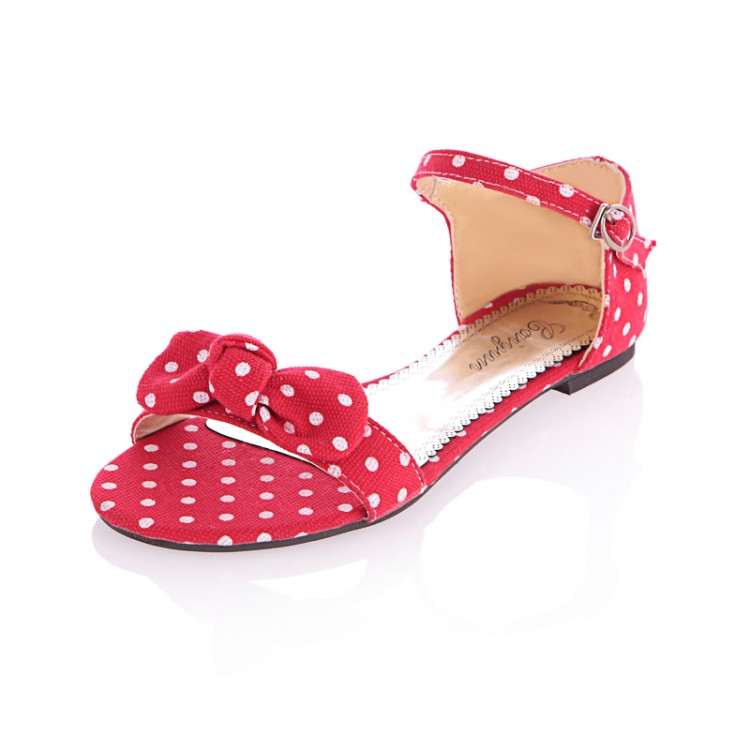 Women's Polka Dot Bow Flat Shoes