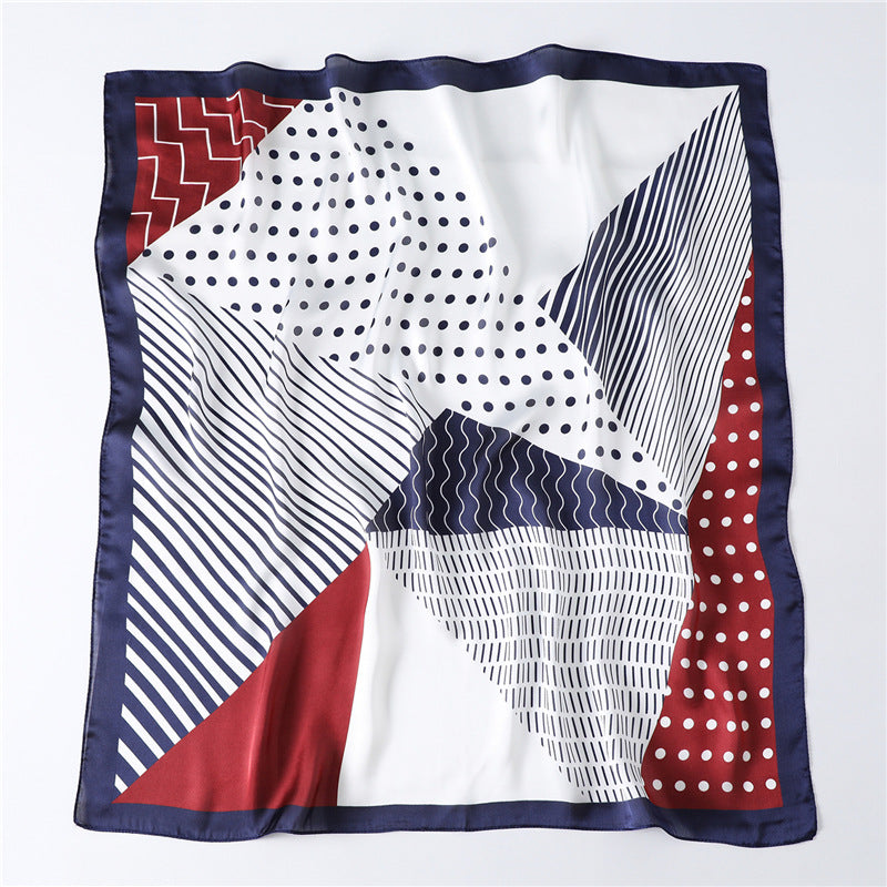 Geometric Polka Dot Scarf - Lightweight Decorative Square