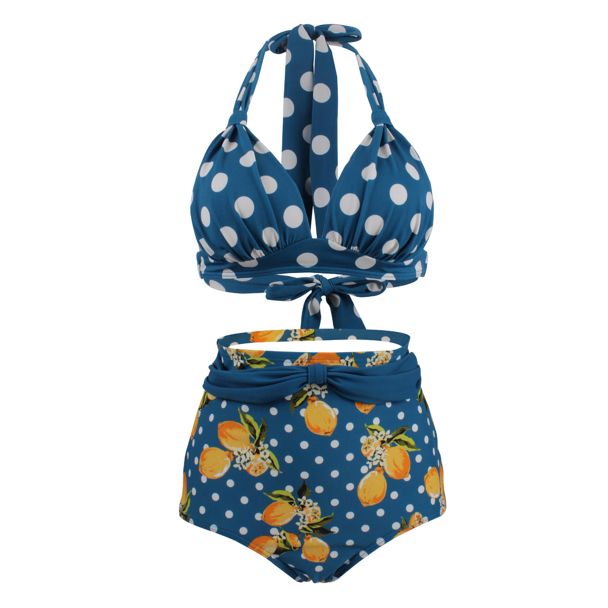 Polka dot high waist swimsuit