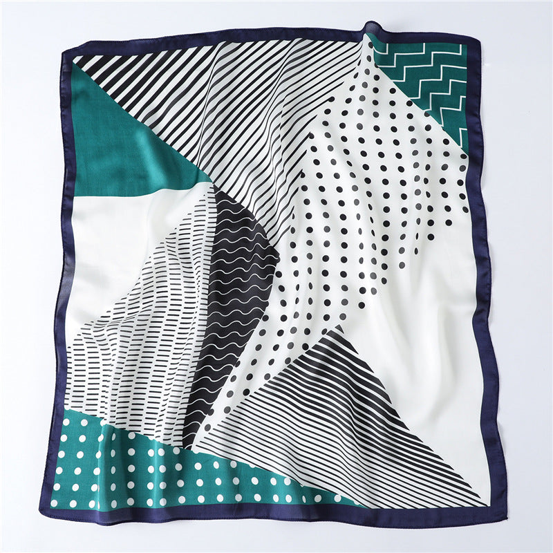 Geometric Polka Dot Scarf - Lightweight Decorative Square