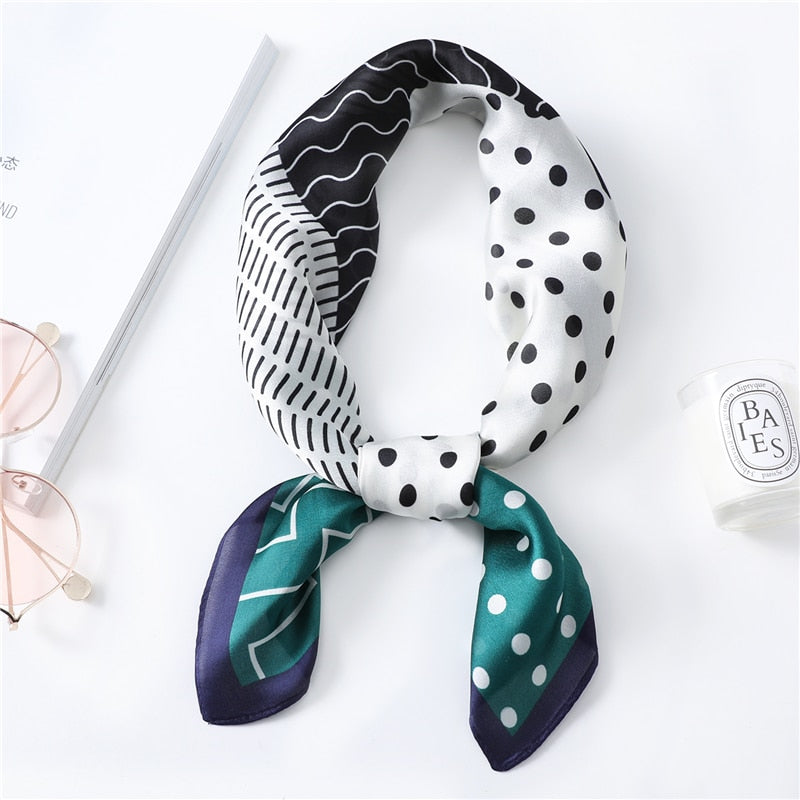 Geometric Polka Dot Scarf - Lightweight Decorative Square