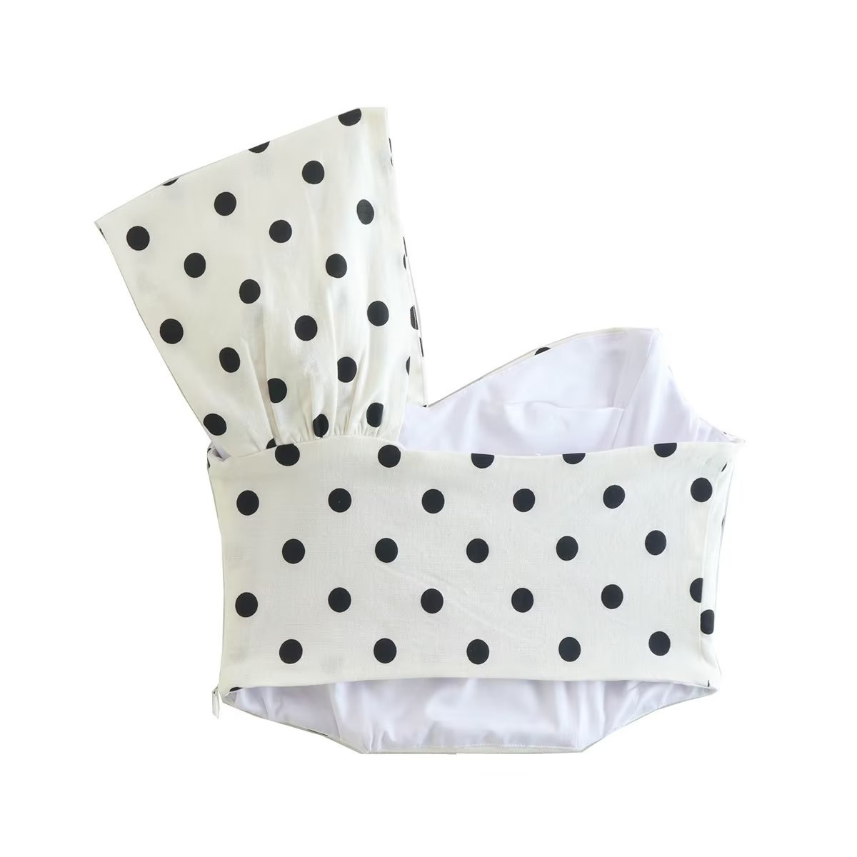 Women's Flower Design Polka Dot Pullover Top