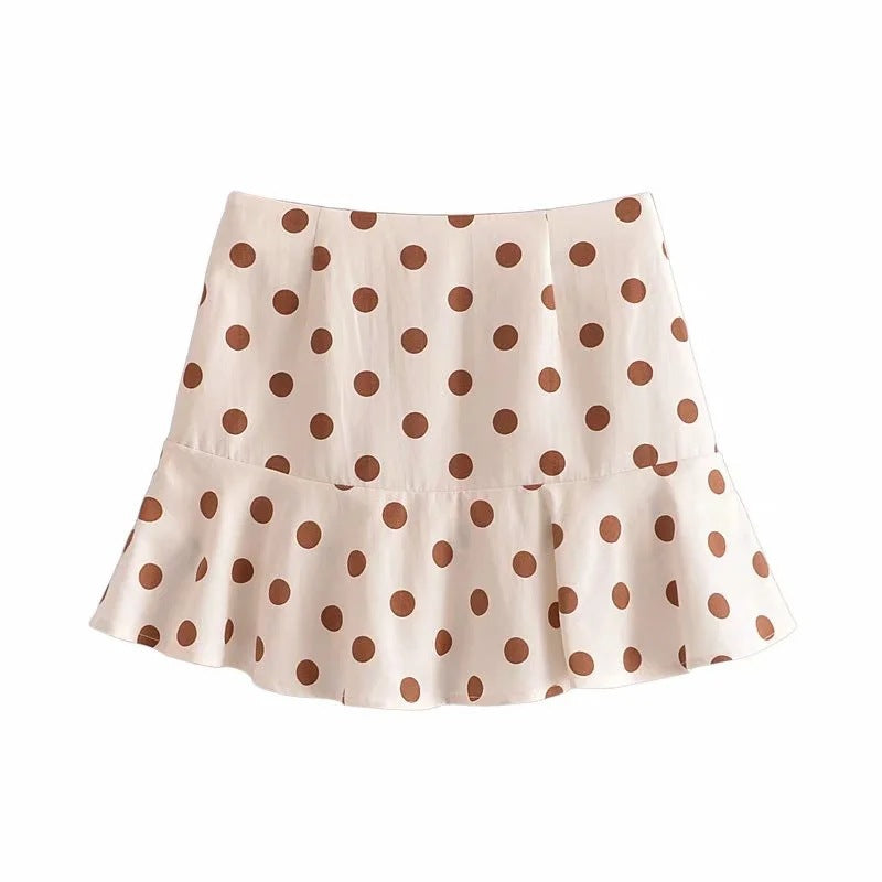 Summer New Style Women's Polka Dot Blouse Layered Decorative Polka Dot Skirt