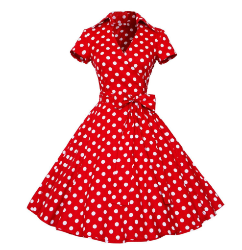 Fashionable Polka Dot Autumn Dress for Women
