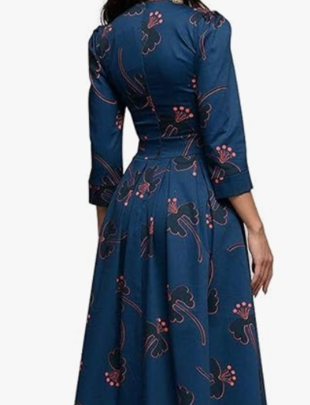 Polka Dot Long Sleeve Casual Mid-Length Dress