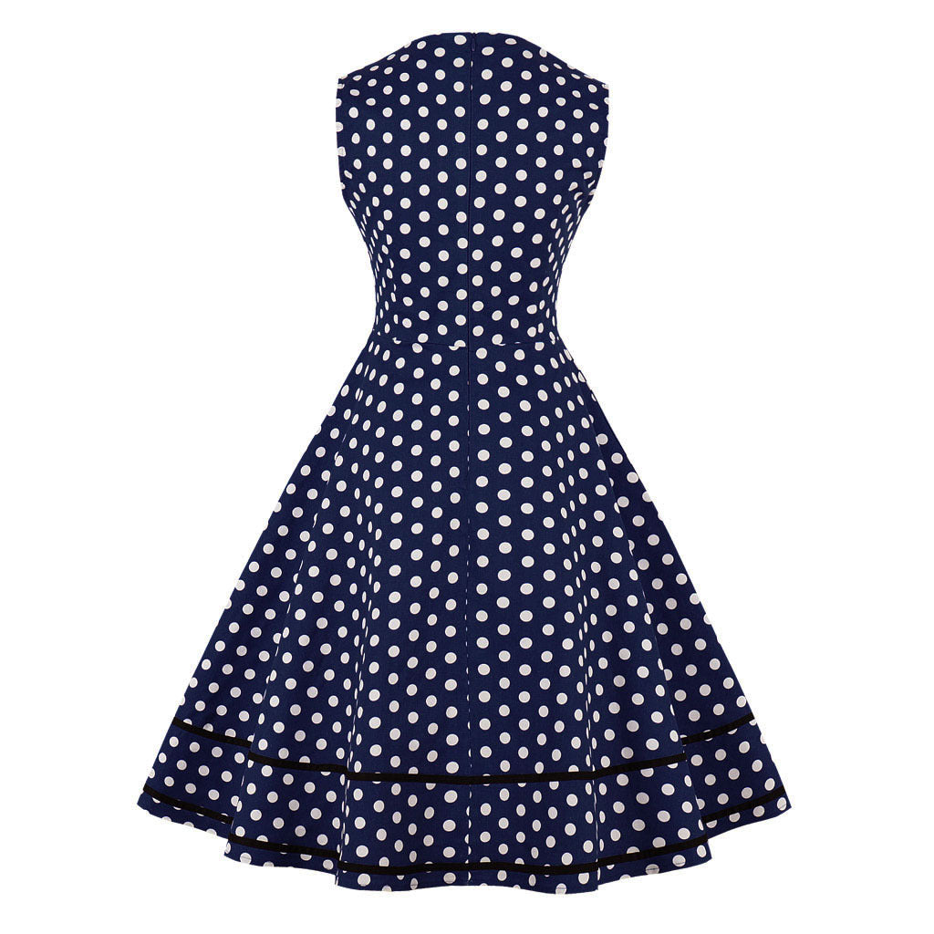 Square collar polka dot retro dress