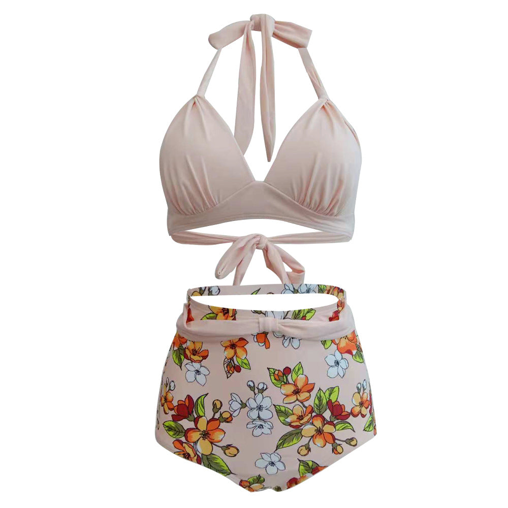 Polka dot high waist swimsuit