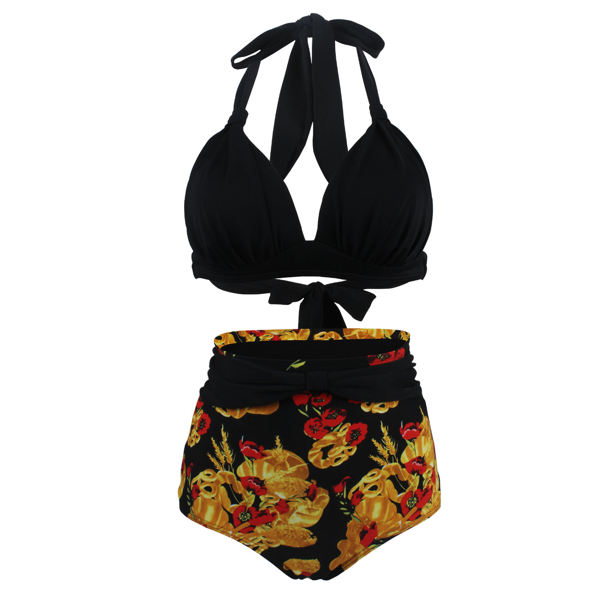 Polka dot high waist swimsuit