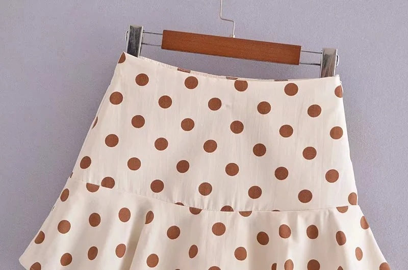 Summer New Style Women's Polka Dot Blouse Layered Decorative Polka Dot Skirt