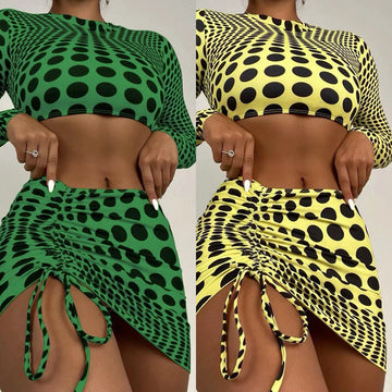 Women's Polka Dot Swimsuit Three-piece Suit