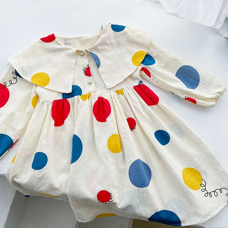 Autumn Girls' Princess Dress Children'S Long Sleeve Polka Dot
