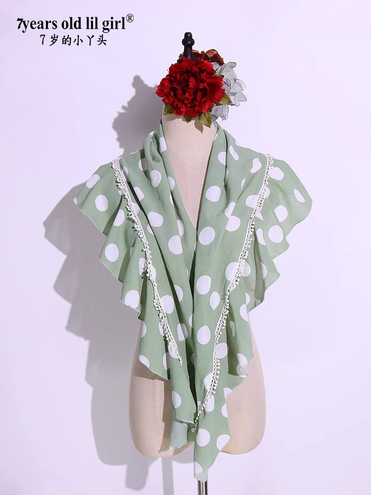 7yearsoldlilgirl Dance Dress Flamenco Boutique Printed Polka Dot Scarf