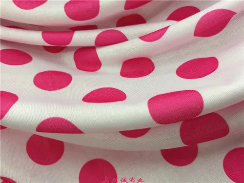 Polka Dot Printed Fabric Knitted Four-sided Elastic By The Meter for Clothing