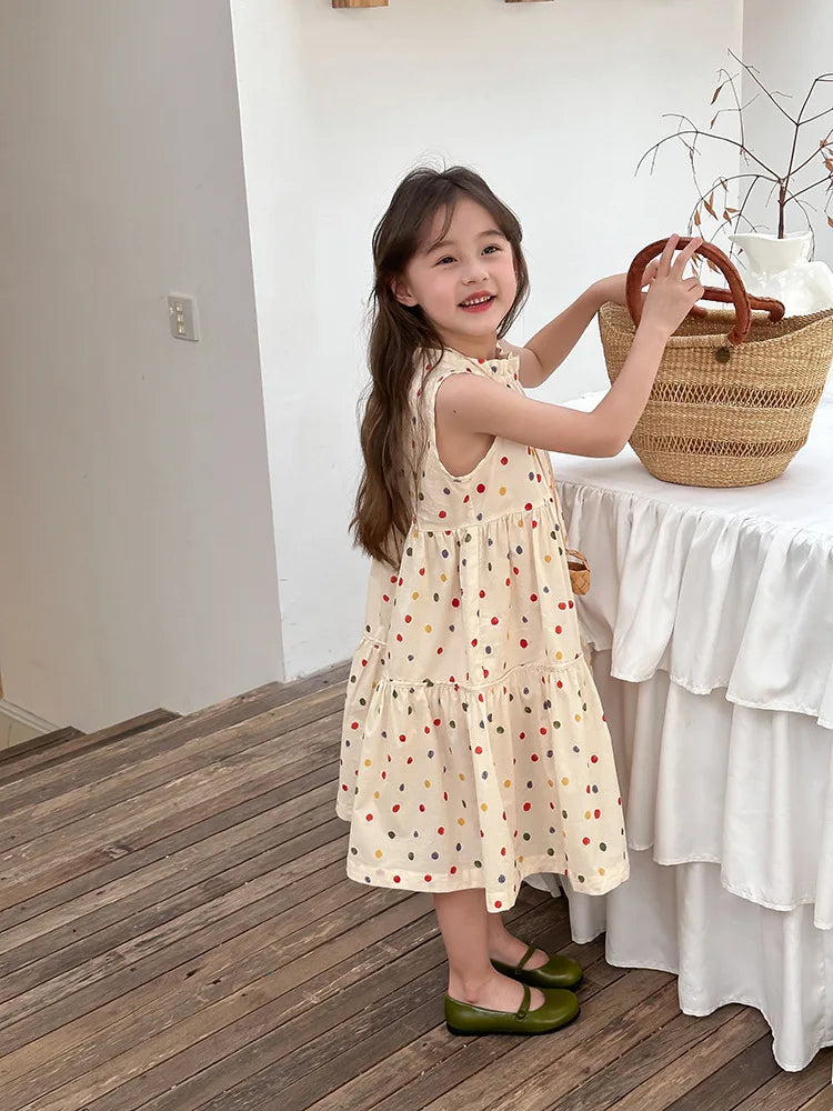 Humor Bear Kids Clothing Summer Polka Dot Skirt Dress Fashion