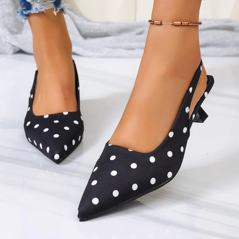 Street Style High Heel Women Sandals Fashion Pointed Toe Singbacks