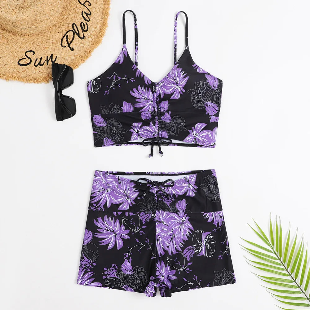 High Waist Bikini Swimsuit Women Push Up Bikini Floral