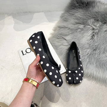 Polka Dot Women Retro Flats Mocasines Ballerina Shoe