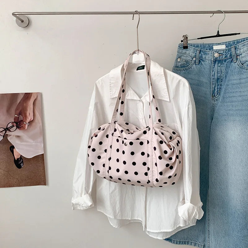 Fresh and Lighthearted Fashion Polka Dot Shoulder Bag