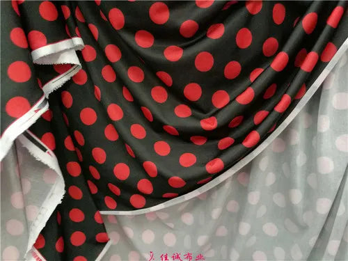 Polka Dot Printed Fabric Knitted Four-sided Elastic By The Meter for Clothing