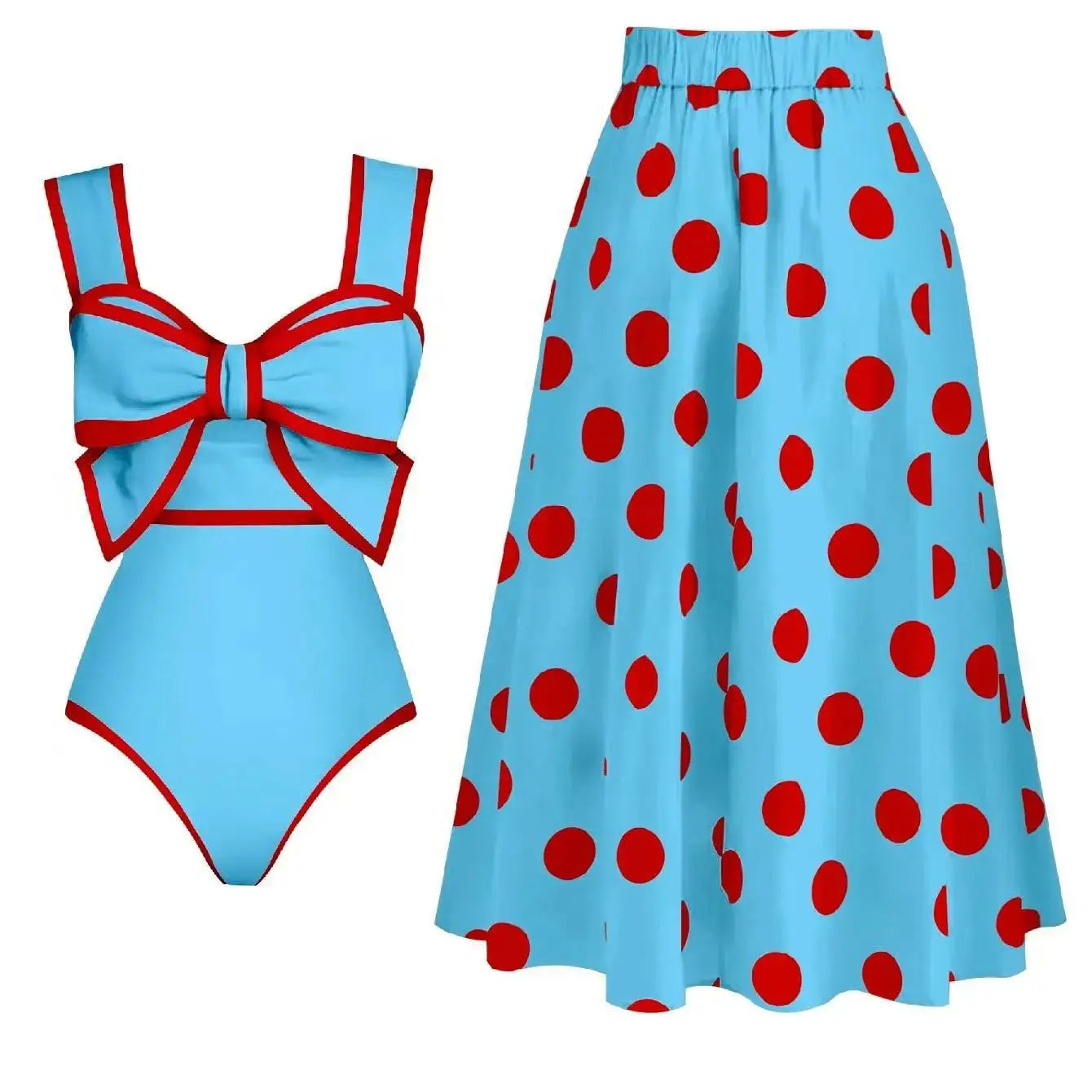 Southeast Asia One-Piece Retro Polka Dot Swimwear cover