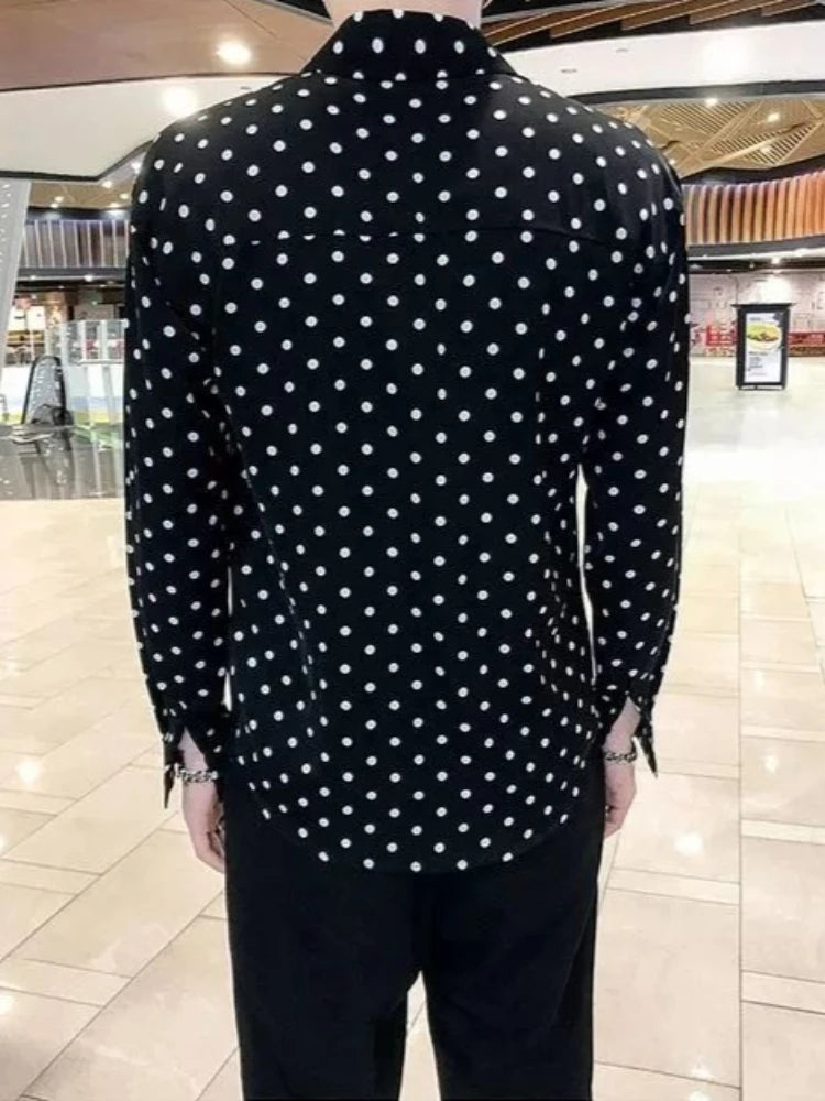 Sophisticated Korean Drapey Long Sleeve Men Shirt
