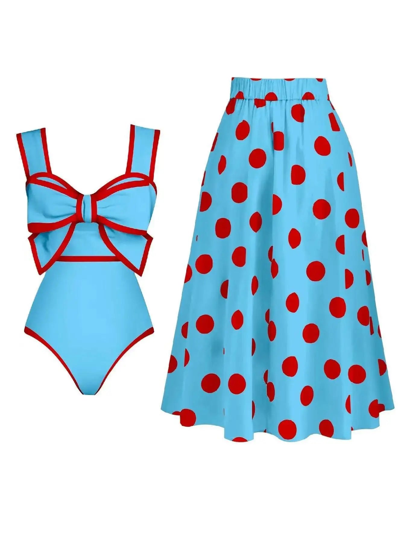 Southeast Asia One-Piece Retro Polka Dot Swimwear cover