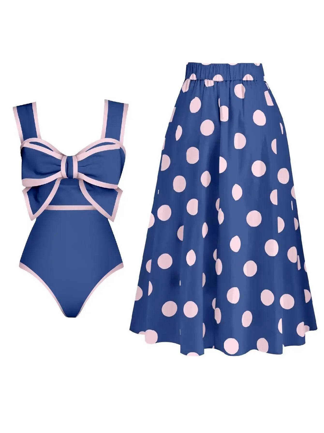 Southeast Asia One-Piece Retro Polka Dot Swimwear cover