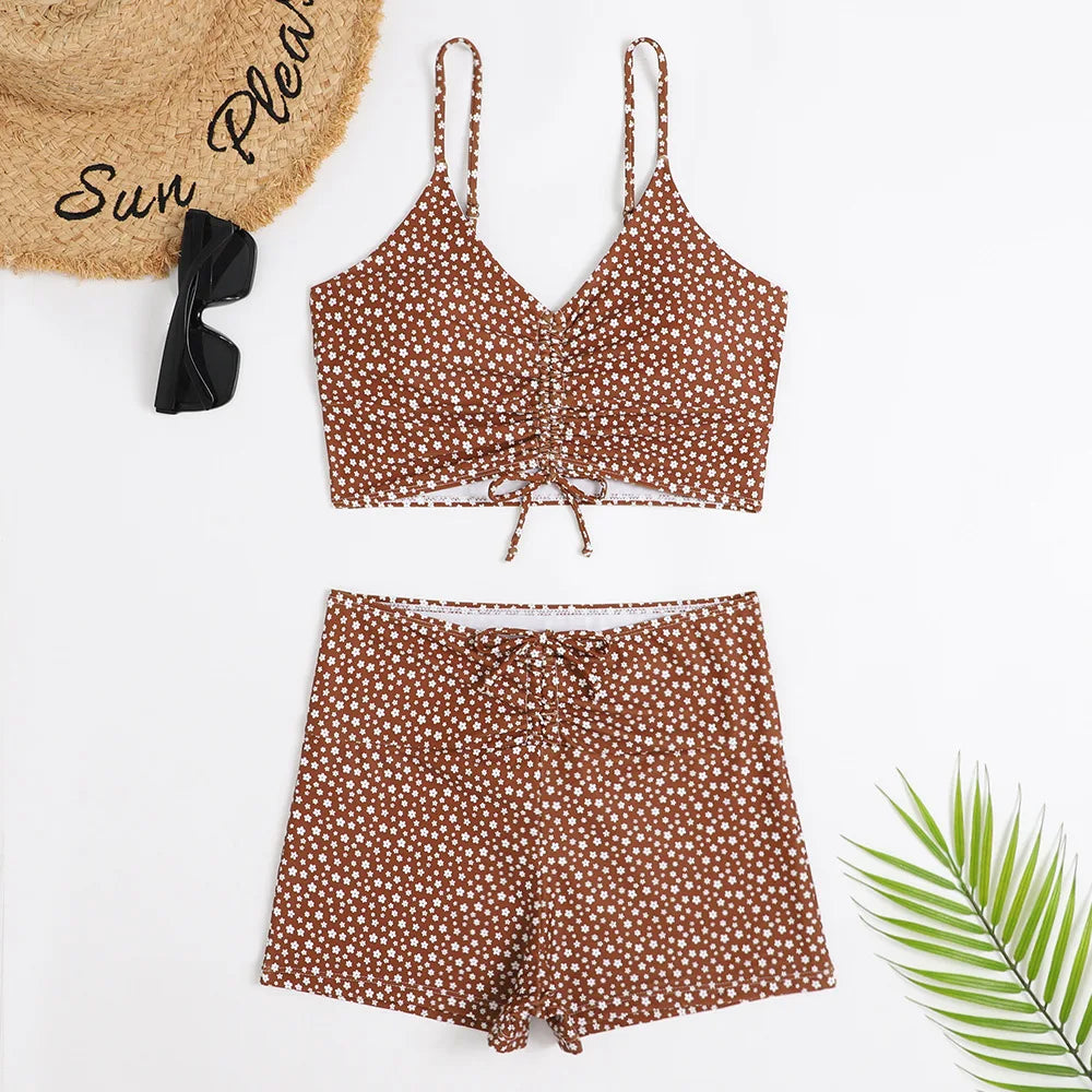 High Waist Bikini Swimsuit Women Push Up Bikini Floral