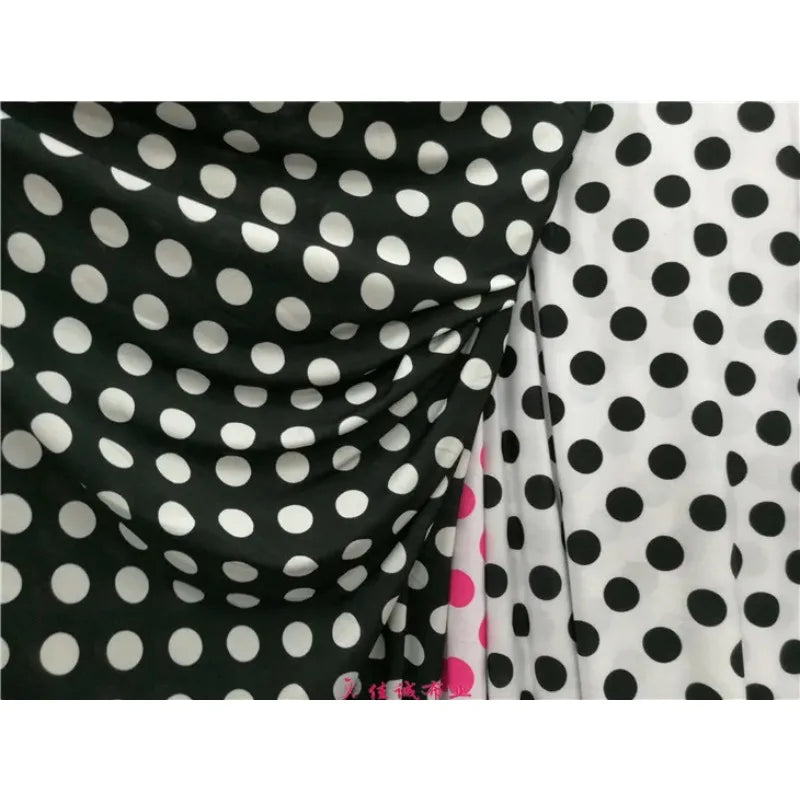Polka Dot Printed Fabric Knitted Four-sided Elastic By The Meter for Clothing