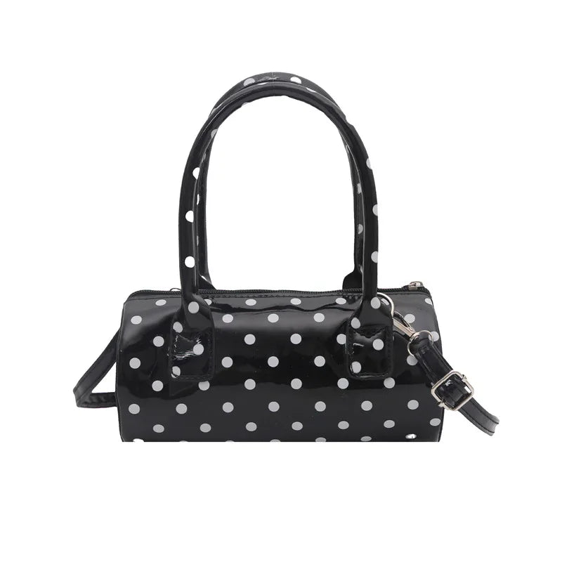 Korean Polka Dot Crossbody Bag Barrel Shape Mini Top