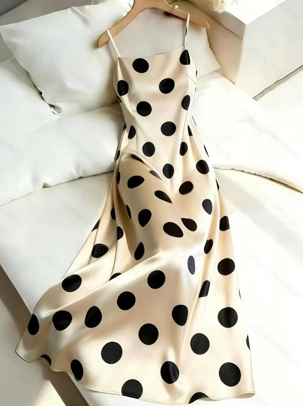 Dresses for Women New Summer Spaghetti Strap Dot Women Dress Elegant