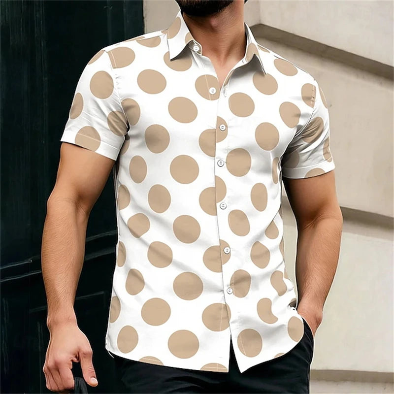Printed Polka Dot Pattern Blouses Simple Spot Graphic Shirts