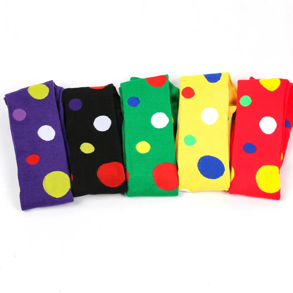 Big Polka Dots Stockings Women Over Knee High Long Socks Colorful Cow Print Anime Performance Cosplay Props Party Festival Gifts