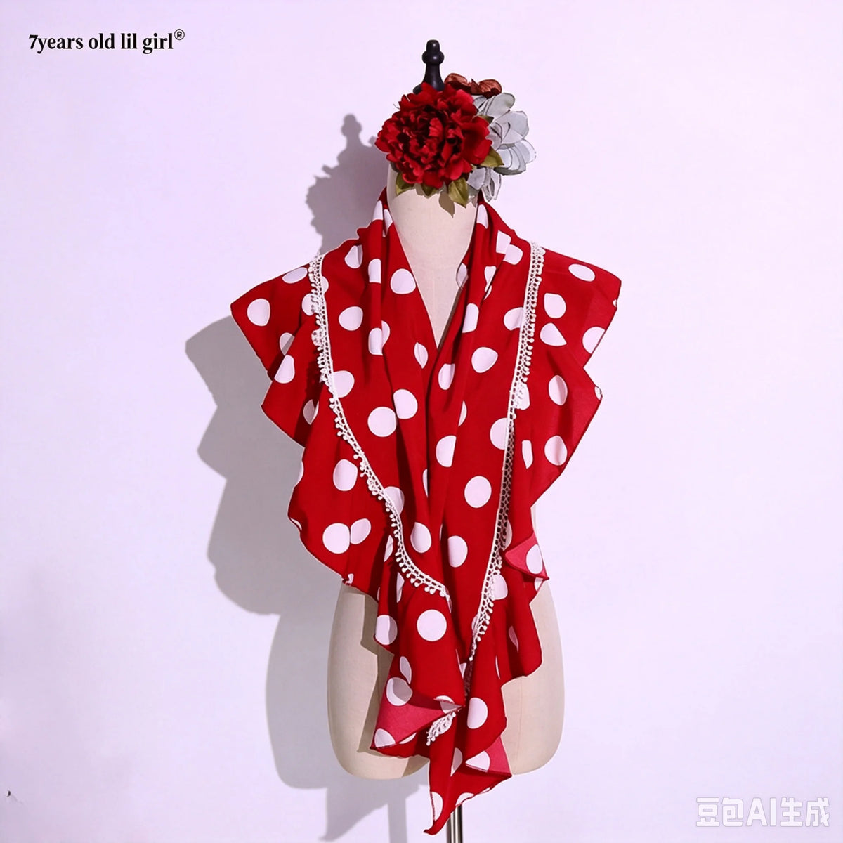 7yearsoldlilgirl Dance Dress Flamenco Boutique Printed Polka Dot Scarf