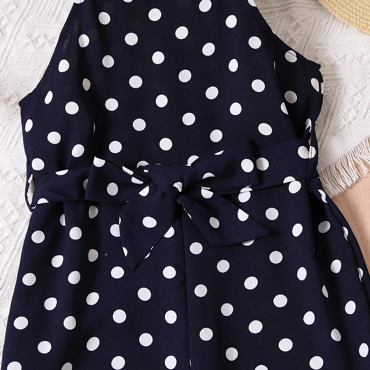Girls Classic Black White Polka Dot One-Piece Outfit