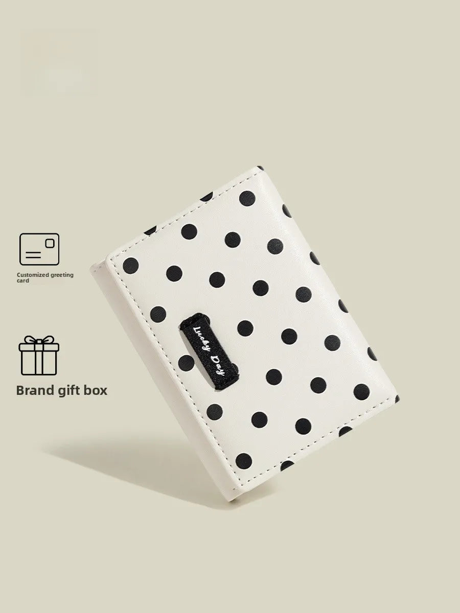 Force Rabbit Short Polka Dot Print Wallet Coin Purse Card Holder