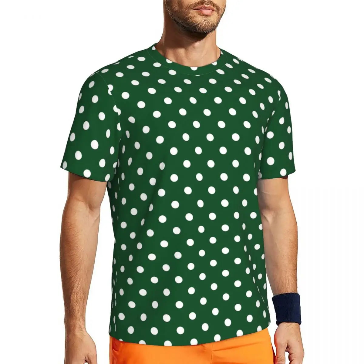 Fashion Polka Dots T-Shirt Men Gym T-Shirt Tops