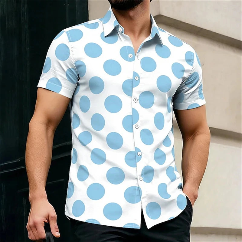 Printed Polka Dot Pattern Blouses Simple Spot Graphic Shirts