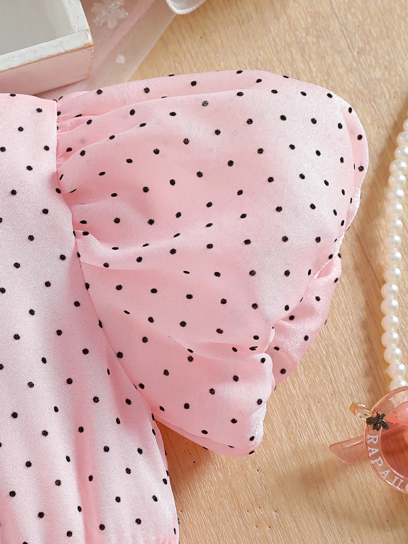 Puff sleeves Toddler Girl Summer Children Polka dots Dresses
