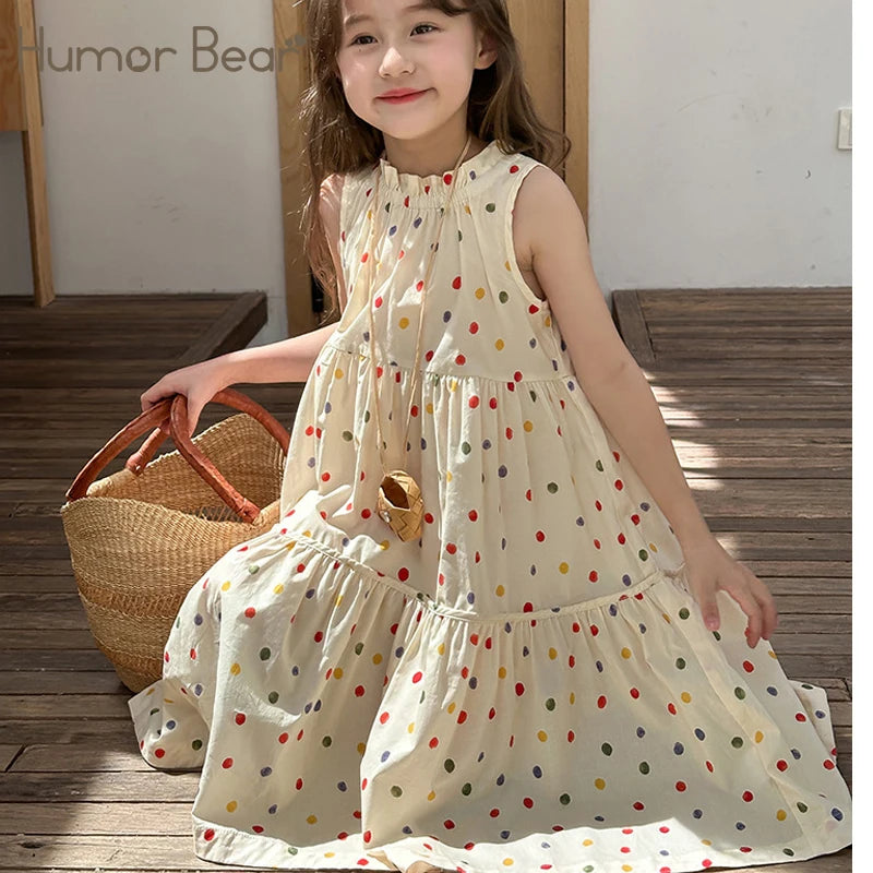 Humor Bear Kids Clothing Summer Polka Dot Skirt Dress Fashion